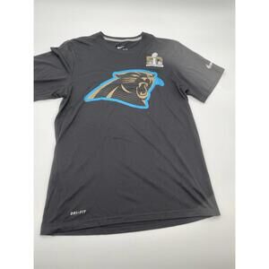 Nike Dri-Fit Carolina Panthers 50th Super Bowl Black T Shirt  Size S